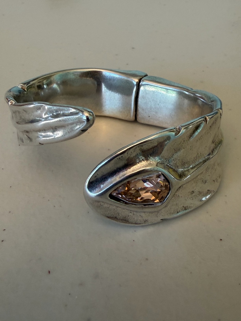 UNO De 50 Feather Bracelet Silver Plated Pink Crystal